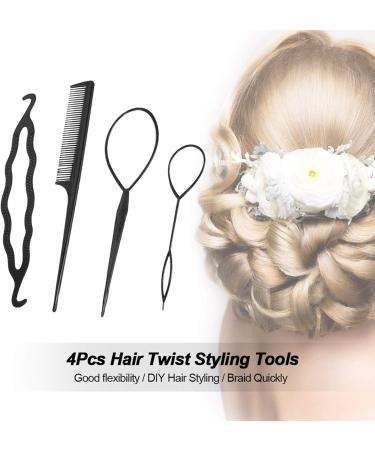 Benkeg Hair Bun Kit - 4 Pcs Twist Making Clips & Pins for DIY Braid Styles - Premium Hair Accessories - Buy Online on GoSupps.com