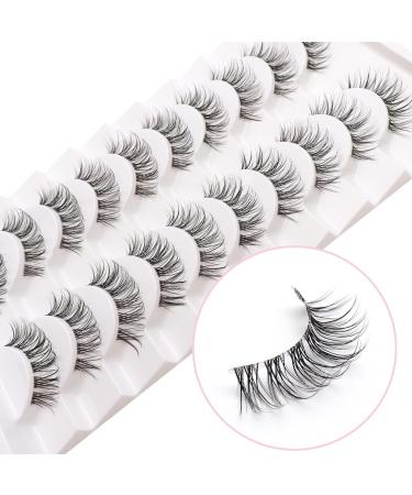 Losha Fluffy CC Curl Faux Mink False Eyelashes - Natural Look, Reusable Wispy Lashes | 10 Pack - Buy Online on GoSupps.com