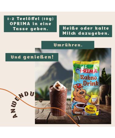 OPRIMA Lot de 10 boissons au cacao en poudre de cacao solubles pour toute la famille 1 kg - Buy Online on GoSupps.com