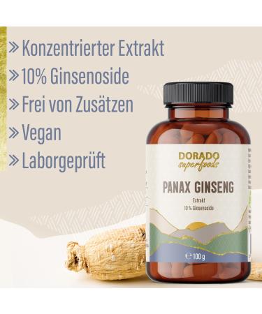 Panax Ginseng Root Powder from Extract | 100g - With Measuring Spoon 10% Ginsenosides - 50 Day Supply | Vegan Dorado Superfoods - Buy Online on GoSupps.com
