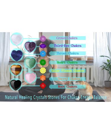 MAIBAOTA 30mm Rose Quartz Amethyst Clear Quartz Heart Love Crystals - 3Pcs Pink Purple White Set for Chakra Healing and Energy Balance - Buy Online on GoSupps.com