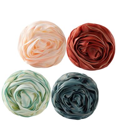 FOMIYES 4pcs Rose Bath Ball Body Scrubber Bathing mesh Pouf Body wash Pouf Bath sponges for Shower Mens loofah African Bath Sponge Bath Accessories for Women pe Travel Headband Cute 1 Count (Pack of 1)
