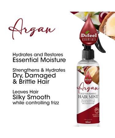 Difeel Essentials Deep Nourishing Argan Hair Mist 6 oz. - 100% Natural Essential Oil Infused - Buy Online on GoSupps.com