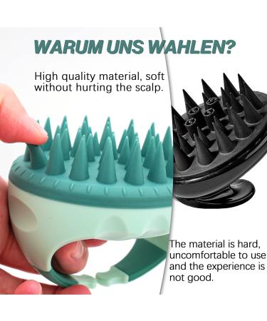 ELODYUNHC Scalp Massage Brush - Silicone Shampoo Brush for Wet & Dry Use | Improve Blood Circulation | Green - Buy Online on GoSupps.com