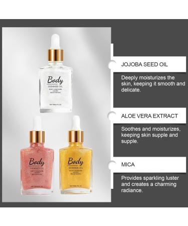 Body Shimmer Glitter Oil Highlighter Glitter Oil for Face Long Lasting Shine Illuminating Cheek Lip Makeup Body Glow Shimmer Lotion 30ml (Auratus) - Buy Online on GoSupps.com