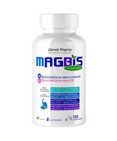 Magnesium Bisglycinate + Magnesium Malate 1000mg 2 Months - Anti Fatigue Sleep Stress - Magnesium Bisglycinate Does Not Create Discomfort to the Stomach - Magnesium Glycinate Magbis 120 Capsules
