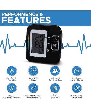 Upper Arm Blood Pressure Monitor - LoviaCare Digital Machine for Home Use - Adjustable Cuff - Large LCD Display - 240 Readings Storage - Buy Online on GoSupps.com