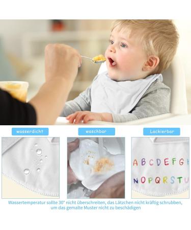 Faburo Baby Bibs to Paint - 10 Triangular White Drool Bibs + 5 Stencils & 12 Colorful Textile Pens | Perfect Baby Shower Gift - Buy Online on GoSupps.com