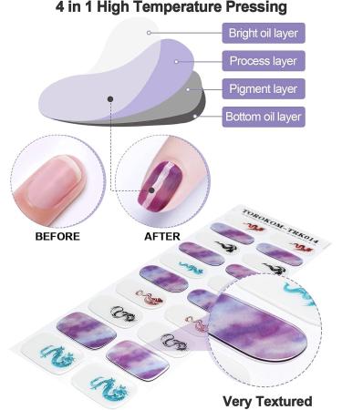Semi Cured Gel Nail Strips - Purple Long Lasting Waterproof Nail Polish Stickers Set with Cuticle Stick, File, Wipes & Sealing - UV/LED Lamp Required - Buy Online on GoSupps.com