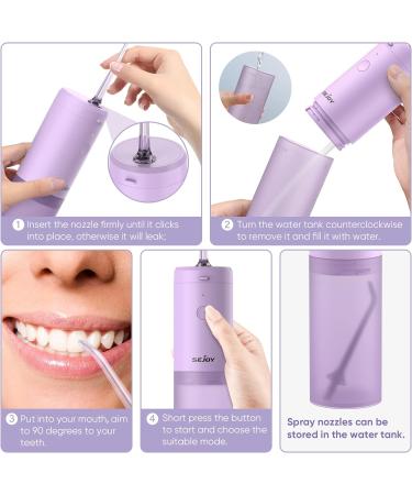 Portable Rechargeable Water Flosser Dental Oral Irrigator - Purple | 3 Modes, 3 Jet Tips, 140ml - Electric Plaque Remover for Teeth - Cordless, IPX7, Travel-Friendly - Buy Online on GoSupps.com