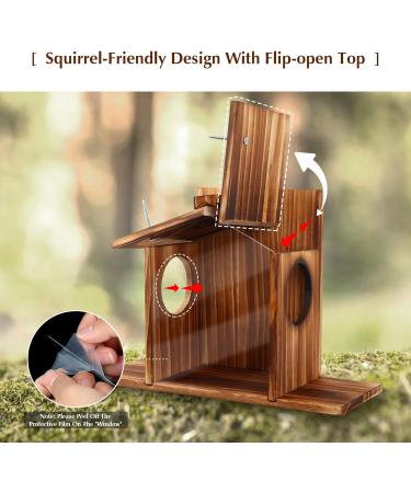LgowithU Squirrel Feeder Wood Squirrel Feeders for Outside Winter Durable Box Easy to Fill with Removable Front Panel for Corn Peanuts Nuts - Buy Online on GoSupps.com