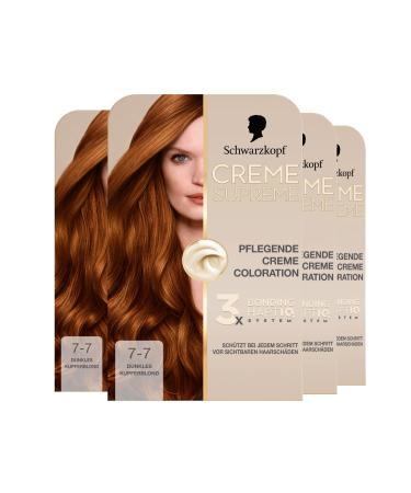 handle Coloration 77 Dark copper blonde 4 x 182 ml sustainable hair color with serum and hair mask protects against visible hair damage for 100 gray coverage