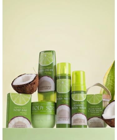 Tropical Fruits Gentle Exfoliating Sugary Scrub & Brush Coconut and Lime 150g - Buy Online on GoSupps.com