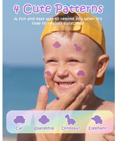 UV Detection Stickers for Sunscreen - 120 Count Safe for Kids Age 3+ 4 Fun Designs Know When to Reapply - Buy Online on GoSupps.com