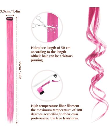 20Pcs Rainbow Clip In Hair Extensions | 22 Inch | 10 Colours | Crazy Hair Day Gift for Kids, Girls & Women - Buy Online on GoSupps.com