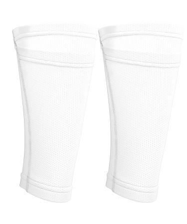 LANTRO JS Football Calf Sleeves with Shin Guard Support - Youth/M Size Soccer Leg Guard Socks for Enhanced Performance