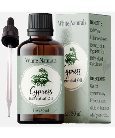 Cypress Essential Oil 100% Pure & Natural Therapeutic Grade Essential Oil for Aromatherapy Diffusers Undiluted for Healthy Skin & Hair Growth Ideal for Bedroom Living Room Office 1oz Cypress 1 Fl Oz (Pack of 1)