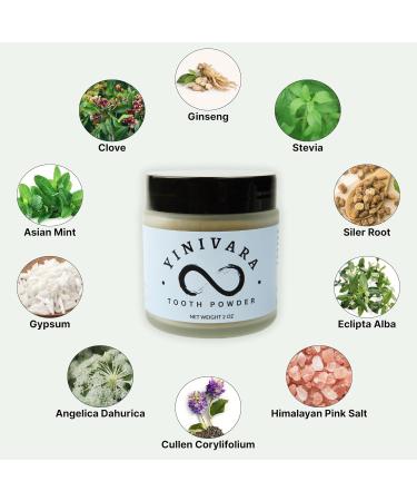 Yinivara Gum Health Tooth Powder for Sensitive Teeth with Ginseng Mint & Clove | 6 Month Supply Made in USA | Fluoride-Free Traditional Herbal Formula - Buy Online on GoSupps.com