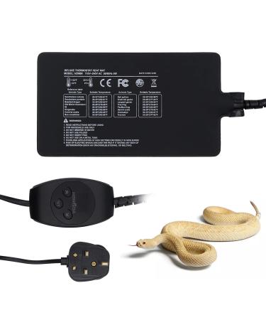 Reptile Heat Pad 6W Under Tank Terrarium Warmer Heating Mat and Digital Thermostat Controller for Turtles Lizards Frogs and Other Small Animals Multi Sizes