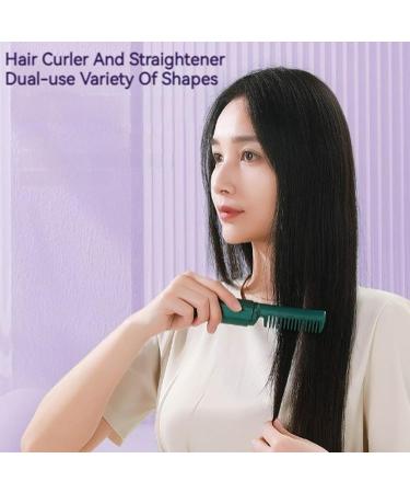 Rechargeable Mini Hair Straightener 2024 - Dual-Purpose Travel Brush for All Hair Types | Portable Cordless Flat Iron (A-Purple - Buy Online on GoSupps.com