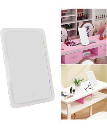 LED Lighted Makeup Mirror Portable Vanity Mirror Stepless Dimming Rotation Touch Switch Rechargeable Mirror Desktop Cosmetic Light Up Mirror for Home Use - Buy Online on GoSupps.com