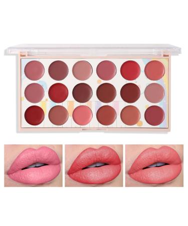 Mimoqk Women's lip palette lip cream palette 18-color lipstick palette moisturizing lip palette anti-perspirant lip cream vibrant lip colors lip cream