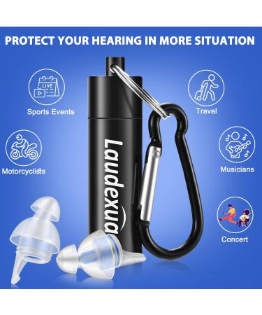High Fidelity Concert Ear Plugs | 2 Pairs of Noise Reduction Ear Protection for Musicians | Light Blue & Black | Ideal for Concerts Festivals & Motorcycles - Buy Online on GoSupps.com