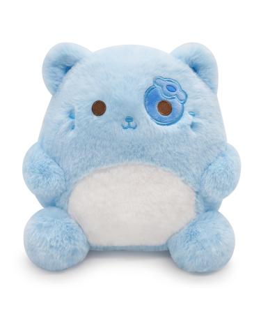Yamepuia Blueberry Cat Stuffed Animals Cute Cat Plush Toy Doll Soft Sitting Cat Plush Pillow Birthday Gift for Kids and Adults Blueberry Cat Plush