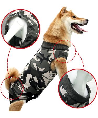 Luxury Dog Surgical Recovery Coat | Post-Op Vest for Male & Female Dogs | Cuddly Camouflage Sweater for Abdominal Wounds - Size M - Buy Online on GoSupps.com