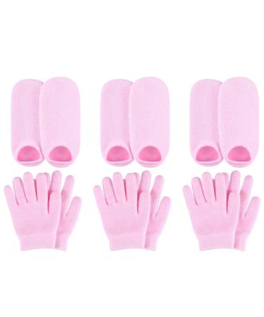 Bzwyonst 3X Moisturizing Gel Socks Gloves Set Hands Feet Skin Care Spa Treatment Hydrating Cool Heel Booties Socks