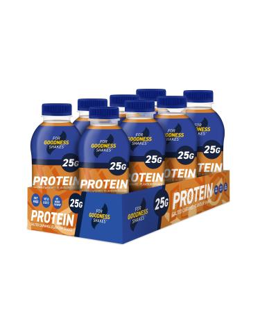 For Goodness Shakes Salted Caramel Drink High Protein Fat-Free Ready-To-Drink 25g Protein Vitamin D & B-12 No Added Sugar Low Calorie 195 Kcal Suitable For Breakfast Pre Post Workout 8x435ml - Buy Online on GoSupps.com