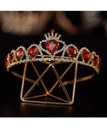 SWEETV Red Princess Tiara for Girls - Crystal Heart Headband for Kids Costume & Cosplay - Buy Online on GoSupps.com