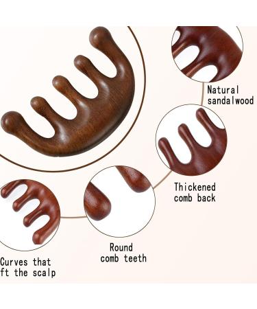 2-Piece Gua Sha Comb Set - Wooden Ridge Hair & Scalp Massager for Fatigue Relief | Head Care & Relaxation for Men & Women - Buy Online on GoSupps.com
