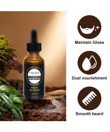 5-Part Beard Care Set for Men | Natural Beard Oil Sandalwood Balm Brush Comb Scissors | Perfect Gift for Christmas & Birthdays - Buy Online on GoSupps.com