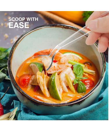 Clear Plastic Spoons Heavy Duty Disposable Cutlery for Party Supply Pack of 80 - Buy Online on GoSupps.com