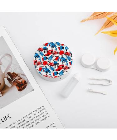 France Pattern Round Case For Contact Lens Kit Storage Box with Mirror Printed - Buy Online on GoSupps.com