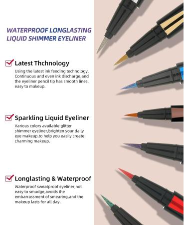 LYSdefeu Bronze Glitter Eyeliner Liquid - Brown Sparkle Shimmer Metallic Pen - Buy Online on GoSupps.com