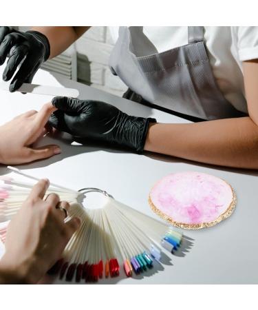 Fomiyes Decorative Tray Set - 2 Pieces for Nail Art Makeup & Display | Golden Resin Palette for Color Mixing & Manicure - Buy Online on GoSupps.com