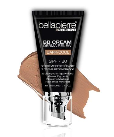 bellapierre BB Cream SPF 20 | Concealer Foundation & Moisturizer | Non-Toxic & Paraben Free | Pump Top Applicator - 48 Grams - Dark Cool