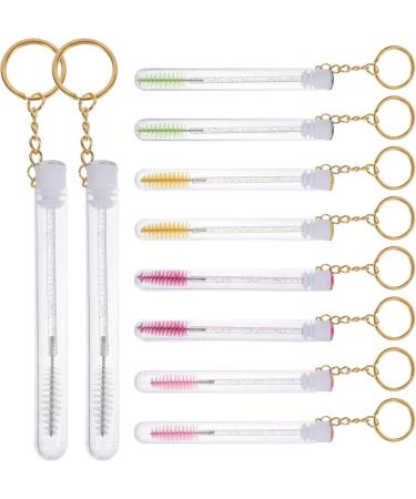 FOMIYES 10 Pcs Keychain Mascara Brush Mascarades for Women Diamond Mascara Wands with Tube Test Tube Crystal - Buy Online on GoSupps.com