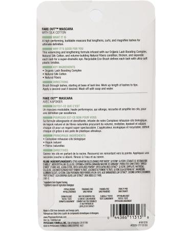 Physicians Formula Organic Wear All Natural Fake Out Mascara - Black (Dermatologist Tested) - Buy Online on GoSupps.com