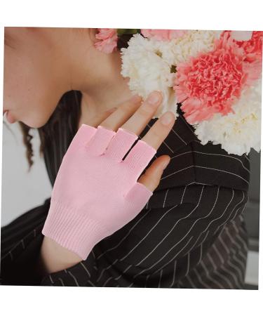 Housoutil 1 Pair Gel Manicure Gloves for Men Elastic Moisturizing Gel Mittens Gel Gloves Moisturizing Fingerless Glove Spa Glove Moisturizing Gloves Gel Mitten Hand Lotion Miss Pink - Buy Online on GoSupps.com