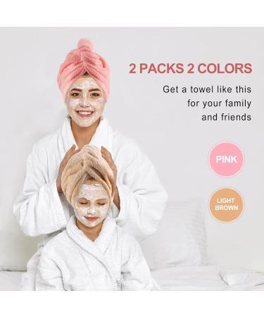 Yivalue Super Absorbent Hair Towel Cap Set - Quick Dry for All Hair Types - 2 Pack Hair Drying Caps for Women, Men, Kids - Buy Online on GoSupps.com