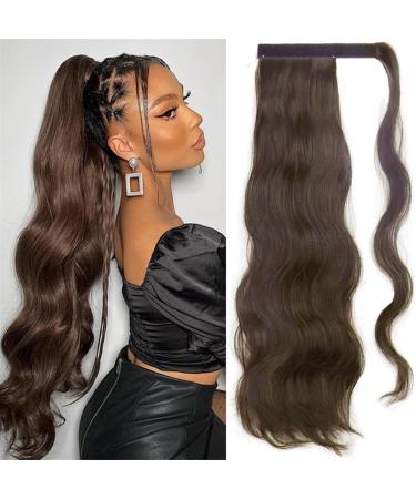 Ponytail Extensions Synthetic Ponytail Extension 24 Inches Wrap Around Ponytail Long Body Wave Ponytail Hair Extension Clip In Heat Resistant Ponytail Hairpiece for Women (Color : M27-613 Size : 24inches M27-613 - Buy Online on GoSupps.com