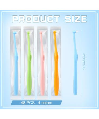 Wonyoing Soft Toothbrush Precise Cleaning for Wisdom Teeth & Implants | Small Head 48 Pack (Yellow Blue Pink Orange) - Ideal for Hard-to-Reach Areas - Buy Online on GoSupps.com