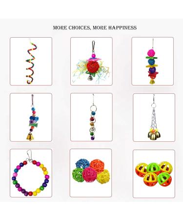kathson 17 Packs Bird Toys Parrot Swing Chewing Toys Hanging Bell Birds Cage Toys Colorful Toy for Small Parakeets Conures Cockatiels Macaws Finches Love Birds - Buy Online on GoSupps.com
