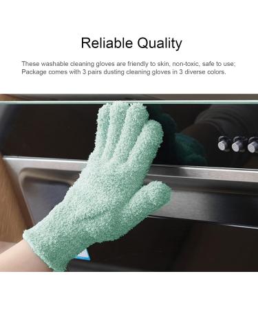 TSHAOUN Microfiber Dust Gloves - 3 Pairs Reusable Cleaning Gloves for Home Garden Car & More - Buy Online on GoSupps.com