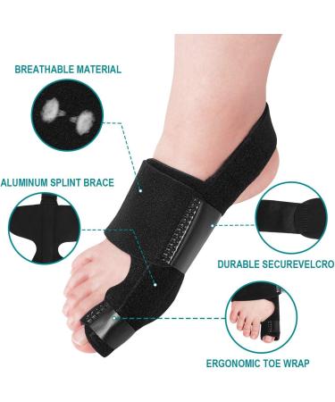 AVIDDA Bunion Corrector - Big Toe Straightener for Day/Night Relief - Left Foot, Black - 1PC - Buy Online on GoSupps.com