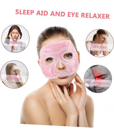 Ice Half Eye Hot and Cold Compress Warming Eye Patch Ice Eye Eyestrain Eye Shades Beads Sleep Heat Eye Patch Travel Pvc Cool pink 25X13X1CM - Buy Online on GoSupps.com