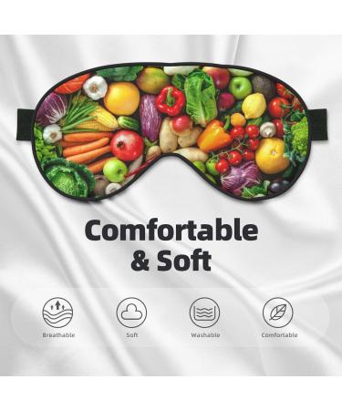 Fresh Fruits & Vegetables Print Unisex Sleep Mask | Double-Sided Eye Mask for Sound Sleep & Skin Care - Shop Internationally - Buy Online on GoSupps.com